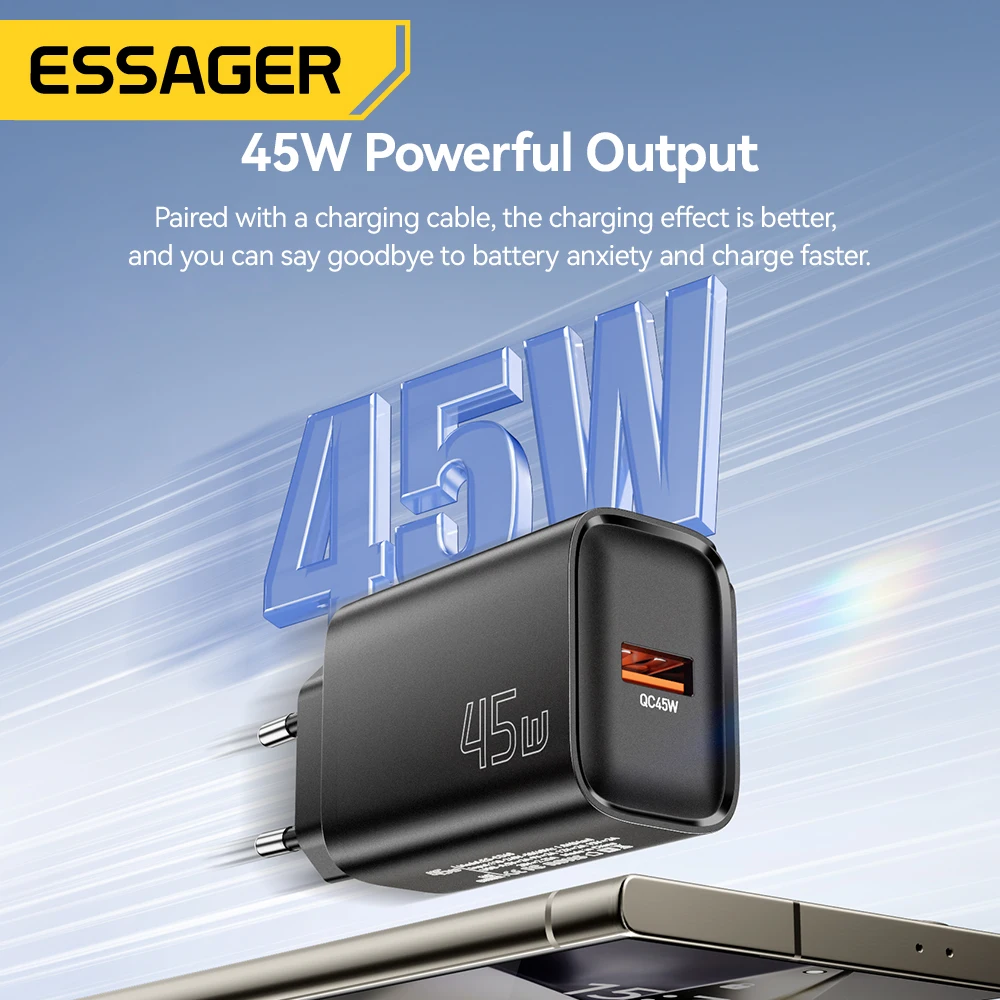 Essager 45 واط USB شاحن QC3.0 PD شحن سريع الجدار شاحن لسامسونج غالاكسي S24 S23 Xiaomi 15 باد فيفو USB شاحن سريع #3