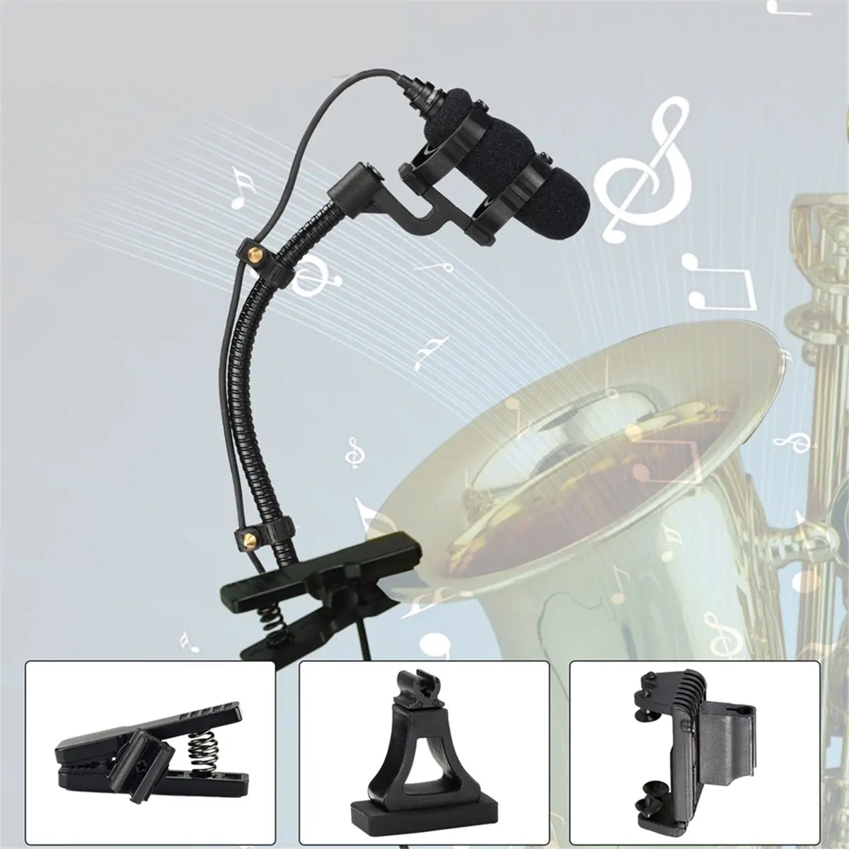 A003 IM-22 Wired Microphone for Saxophone, Violin, Piano, Horn Hypercardioid Mini Portable Sax Mic,L6