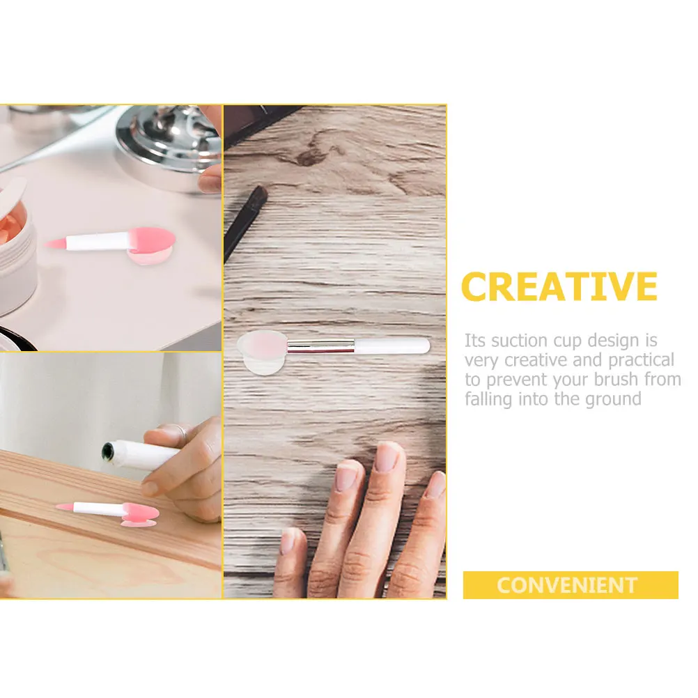 

6pcs Lip Brush Anti-lost Covers Silicone Caps Dustproof Protector Makeup Tools Half Transparent Red Travel Beauty Brushes