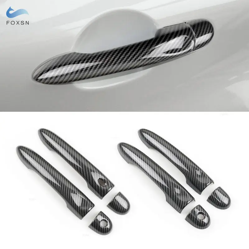 

For Renault Clio IV Clio 4 Lutecia 2012 2013 2014 2016 2017 2018 2019 Car Carbon Fiber Texture Exterior Door Handle Cover Trim