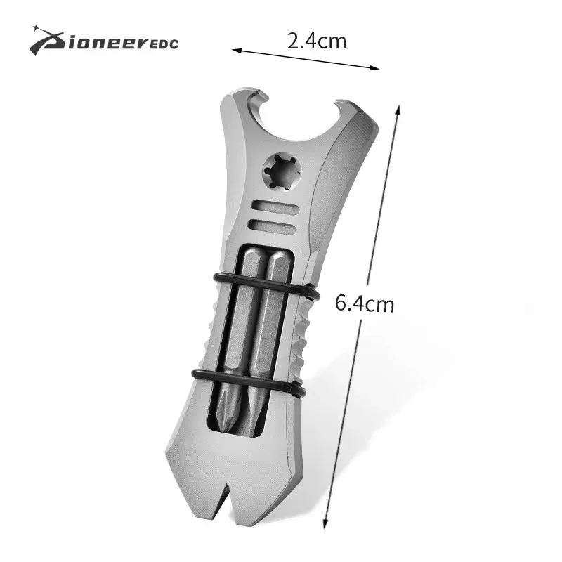 Titanium Alloy Pocket EDC Multi Tool Outdoor Camping Hiking Pry Bar Bottle Opener Mini Screwdriver Survival Tool