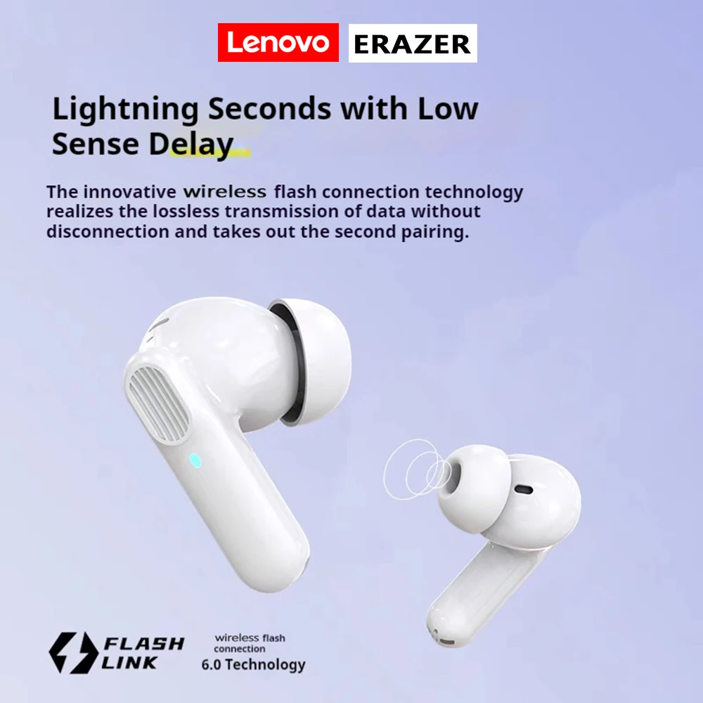 Lenovo ERAZER ETR-A01 Pro سماعة أذن لاسلكية داخل الأذن سماعات رأس رياضية ANC للحد من الضوضاء 300 مللي أمبير في الساعة مع ميكروفون مساعد صوتي