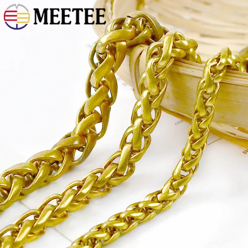 6/8/10mm Fashion Solid Brass Chains Men Belt Pants Keychain Metal Bag Trousers Jeans Wallet Chain DIY Leather Crafts KY399