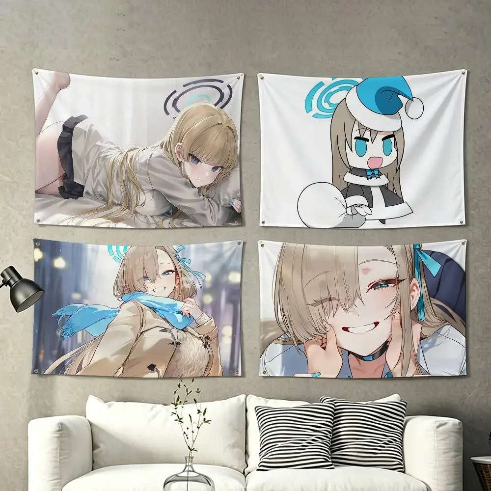 Ichinose Asuna Blue Archive Flags for Bedrooms Home Decor Items Outdoor Decors Garage Decoration Flaga