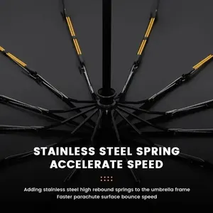 Vollautomatischer Regenschirm mit 12 knochenschwarzem Klebstoff, dicker und langlebiger Schlüssel, dreifacher Regenschirm, UV -resistenter, faltender Regenschirm 10 Hauptverkäufe unzerstörbares Telefon - №3