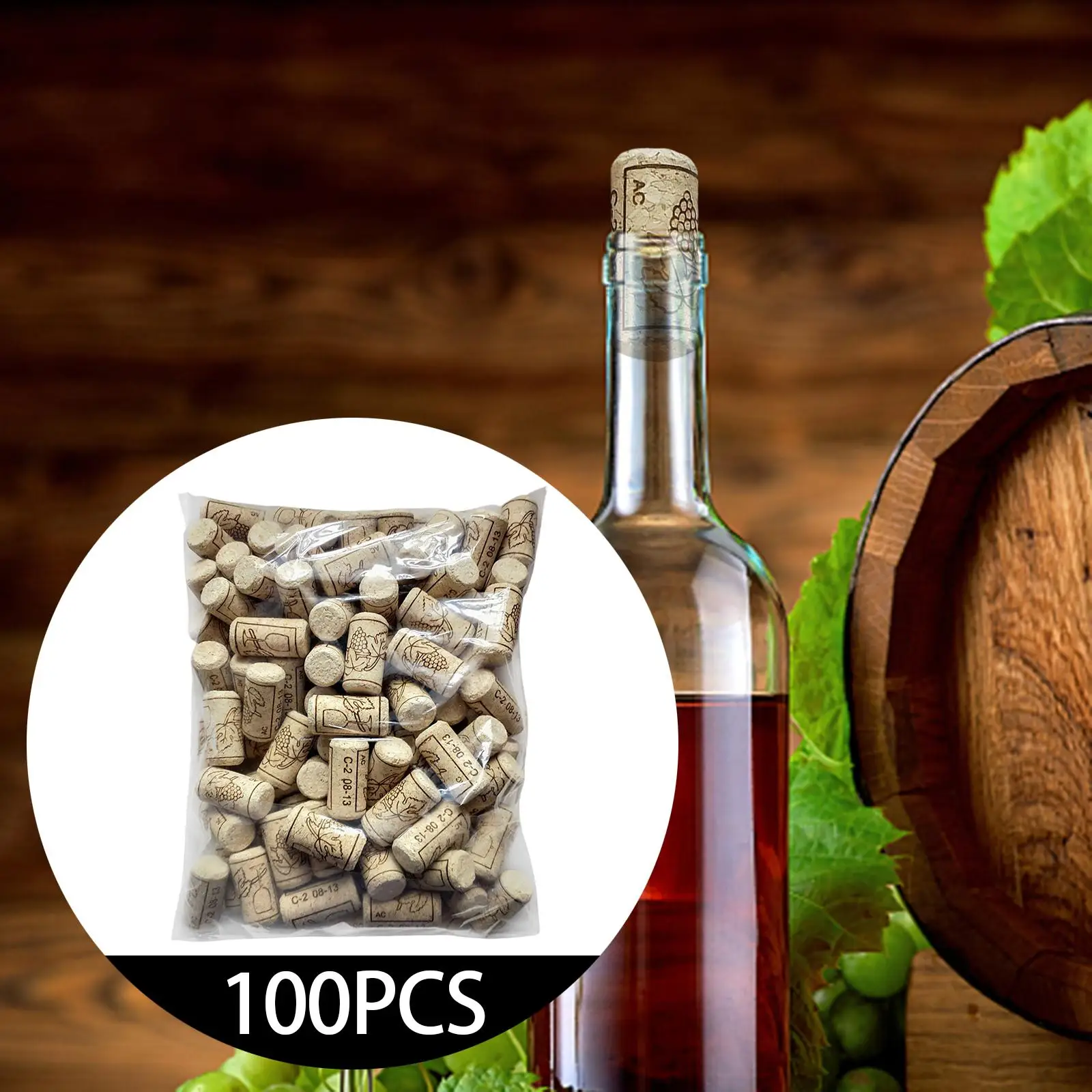 100 Pieces Wooden Wine Bottle Stopper Shrink Caps Bottle Plug Stoppers Cork Stoppers for Wine Bottles Jars Beer Bottle