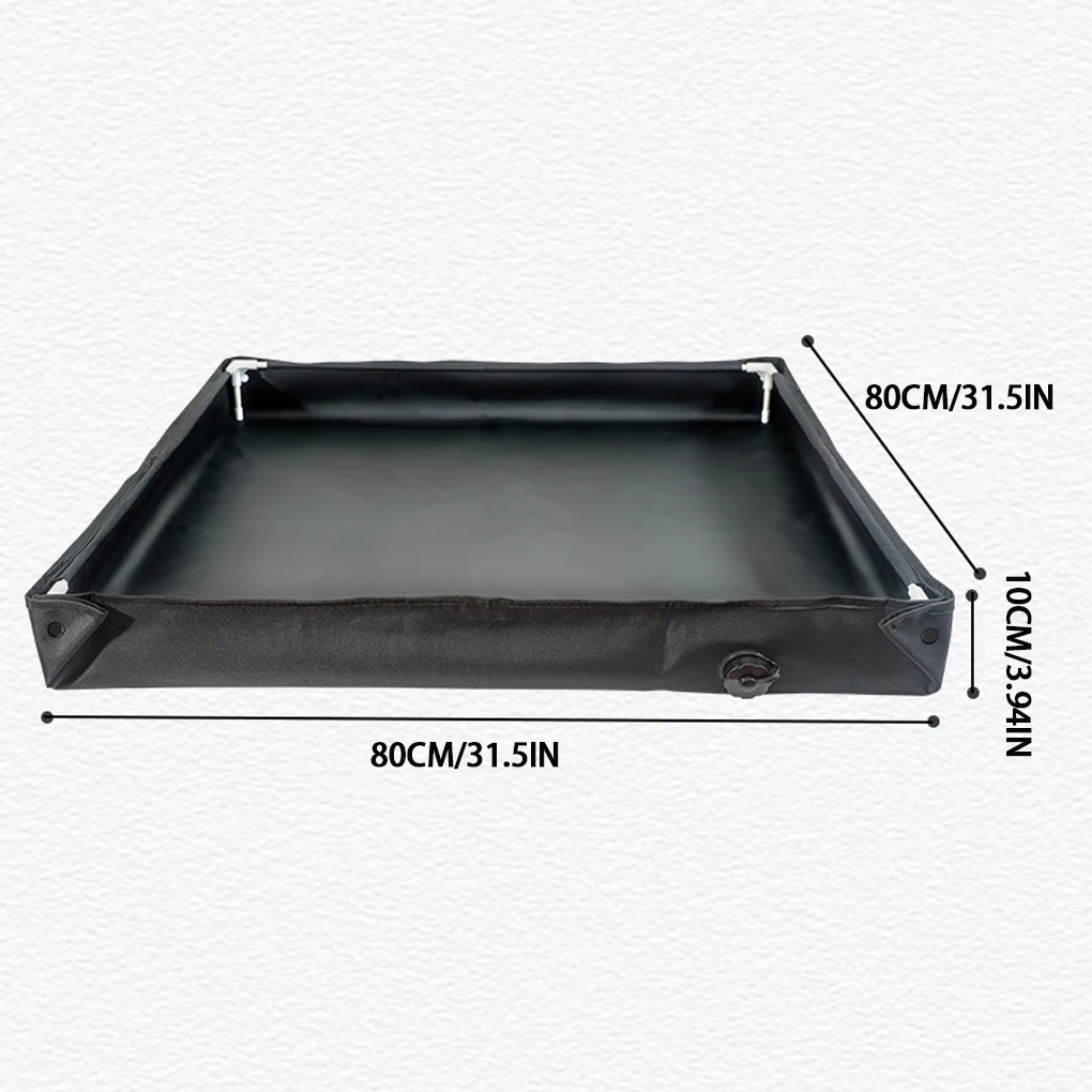 

Outdoor Camping Shower Tent Floor Base 80x80x10cm Folding Shower Pan With Drain Pipe Portable RV Shower Pan For Camping Travel