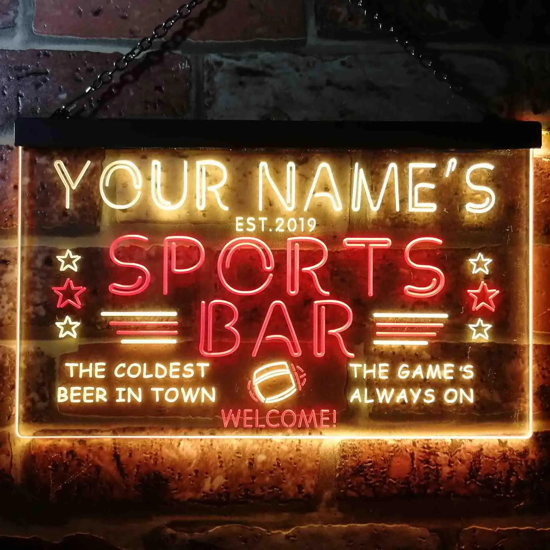 

Personalized Sports Bar Beer Pub Dual Color Led Neon Sign st6-tj1-tm