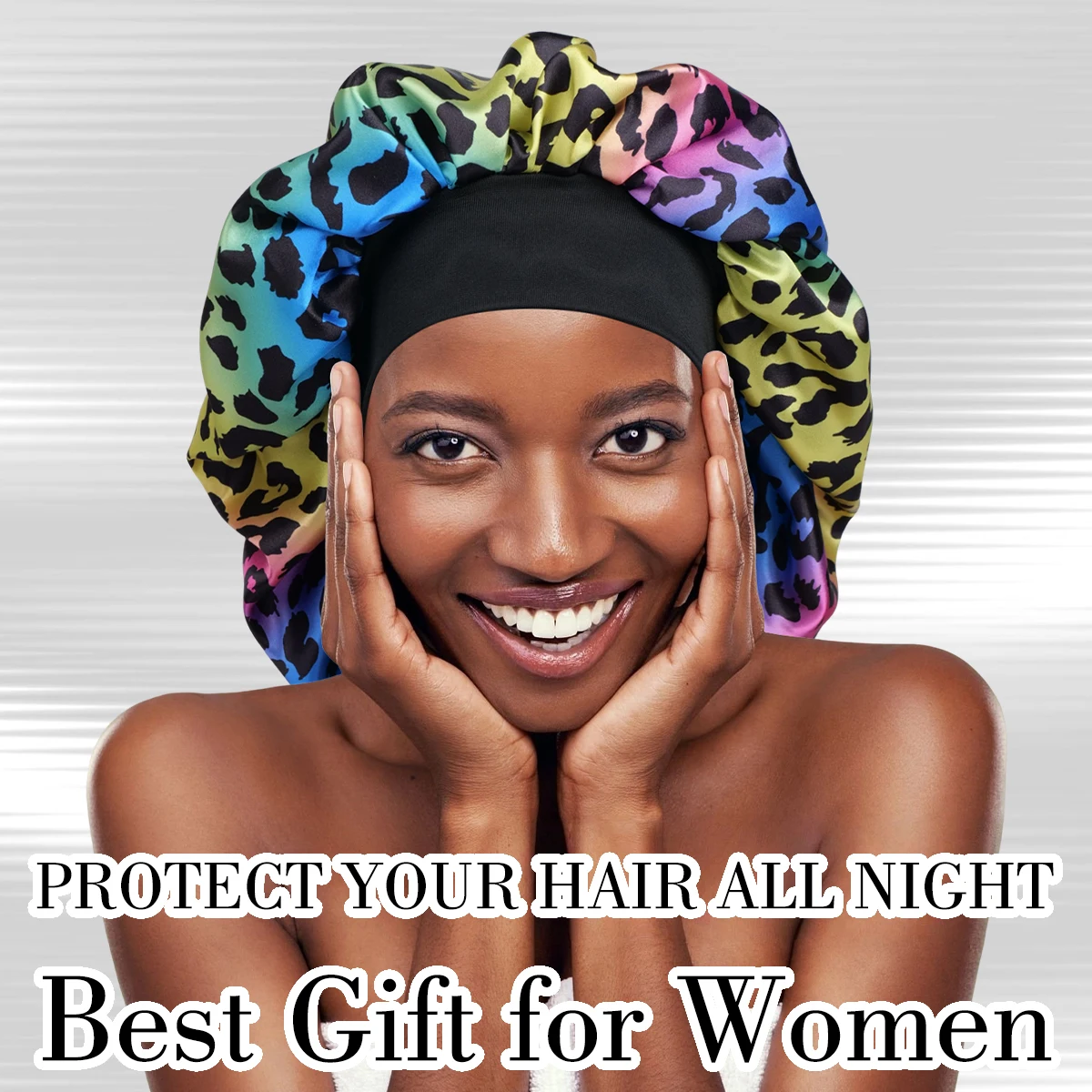 Unisex Leopard Print Sleep Cap with Elastic Wide Brim Soft Comfortable All-Day Wear Headband Ideal Gift