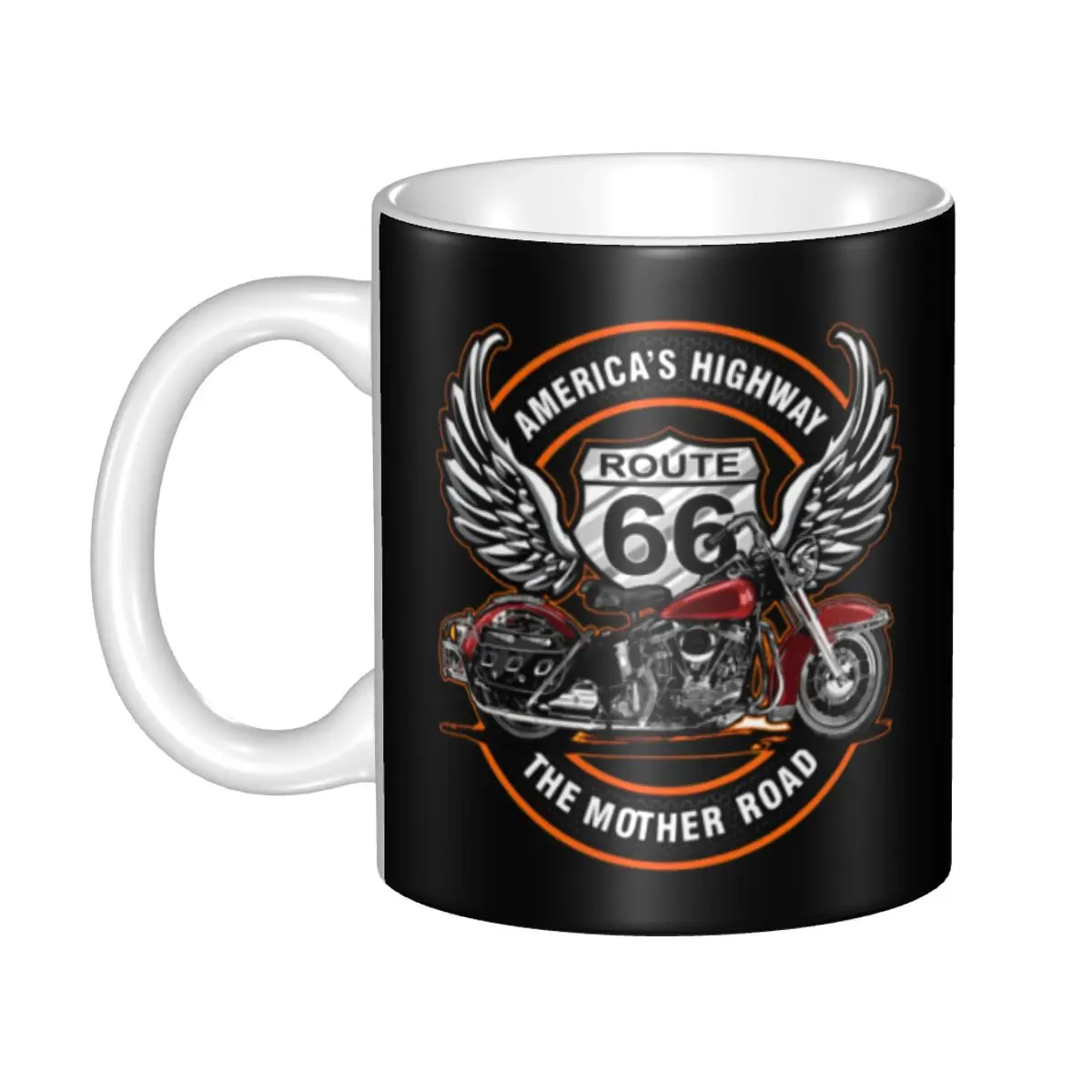 Motorcycle Ride The Historic Route 66 Mugs Personalized Coffee Ceramic Mug Creative Gift