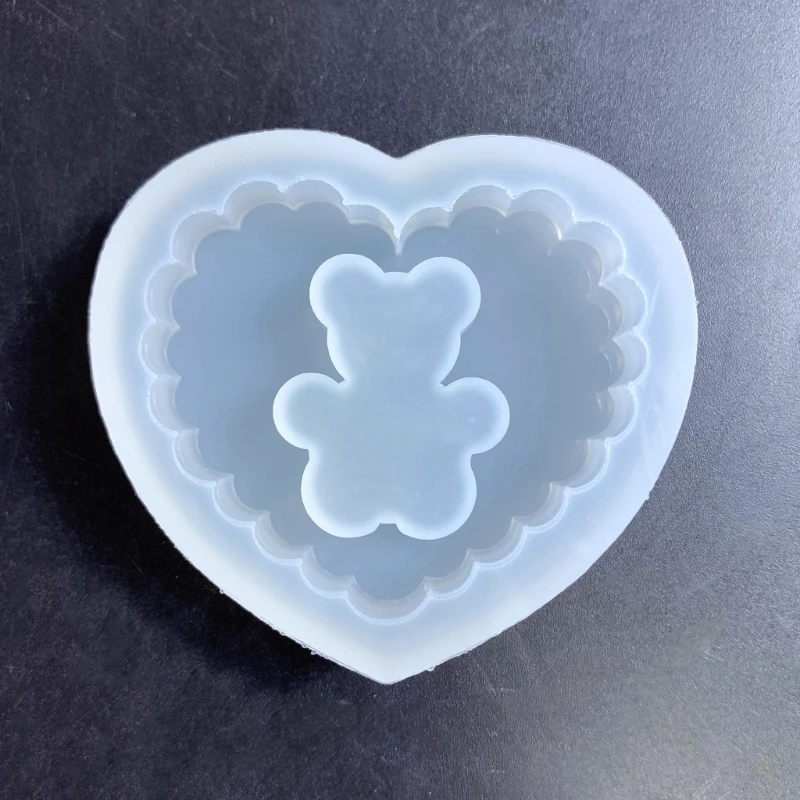 Silicone Keychain Moulds Pendant Molds Heart Shaped Hand-Making Jewelry Tools Keychain Decorations for Pendant Keychains