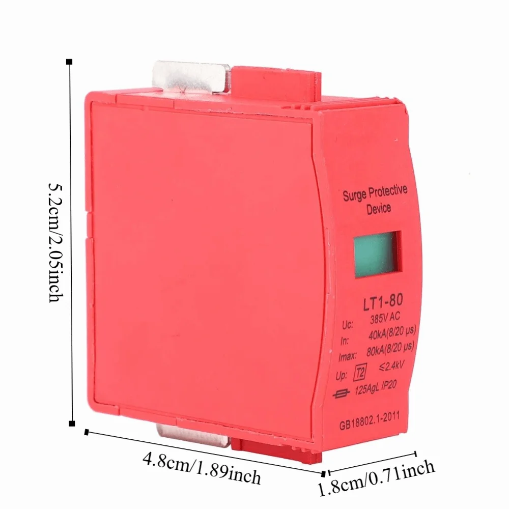 Practical 1P Home Protective Device 80KA AC 385V Arrester Household Protector Home Application