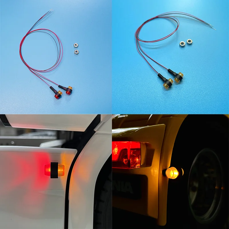 LED 3V Simulation Position Lamp side Lights for 1/14 Tamiya RC Truck SCANIA 770S R620 VOLVO BENZ Arocs MAN TGX Car Accessories