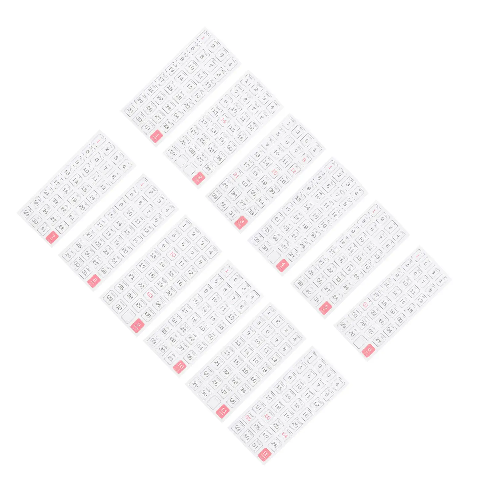 

60Pcs Year Plan Calendar Stickers Monthly Calendar Tabs Plan Sticker Self Adhesive Decorative Paper Stickers for Diary