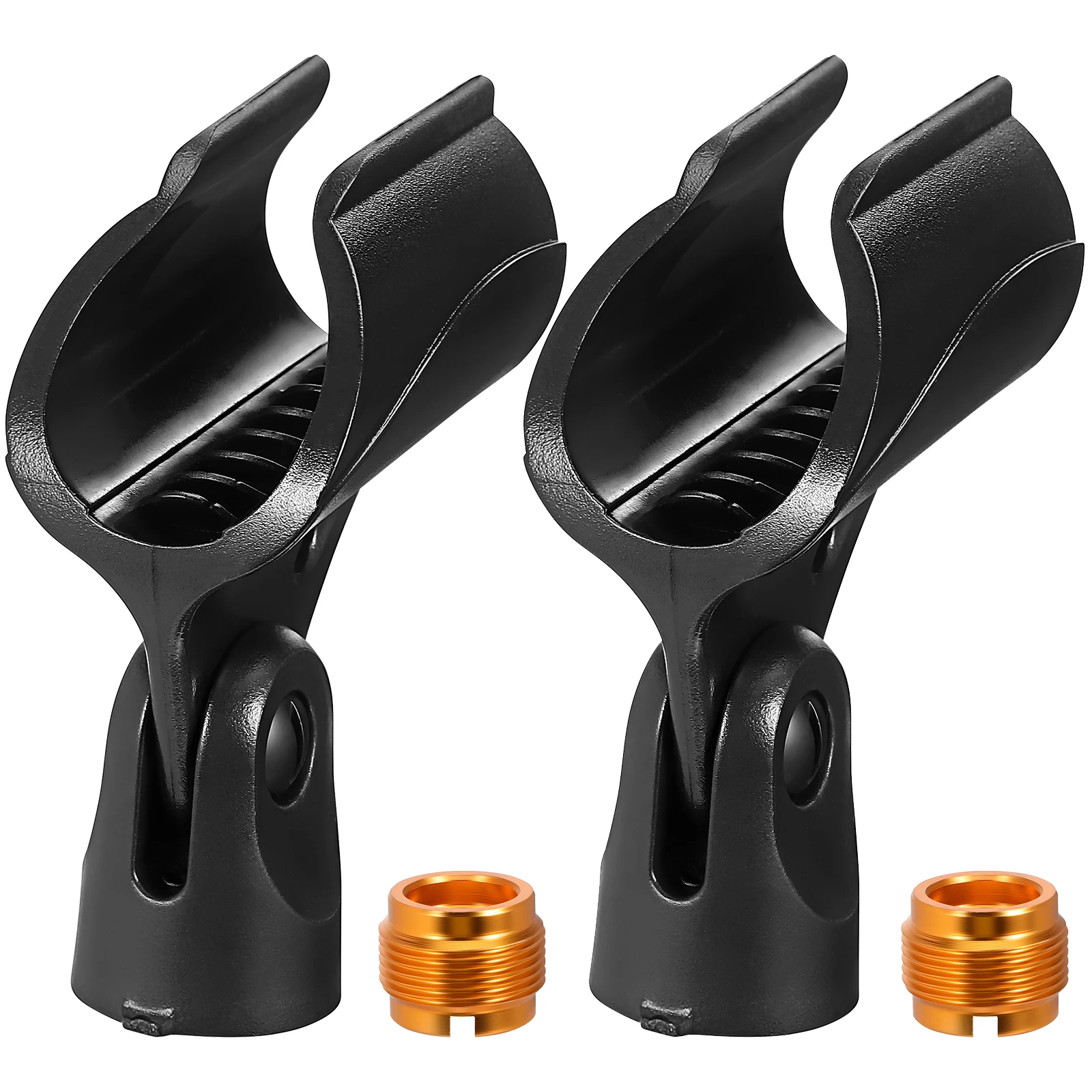 

2pcs Stand Adjustable Angle Desktop Mic Holder Clip Plastic Microphone Shock Mount Screw Adapter Compatible