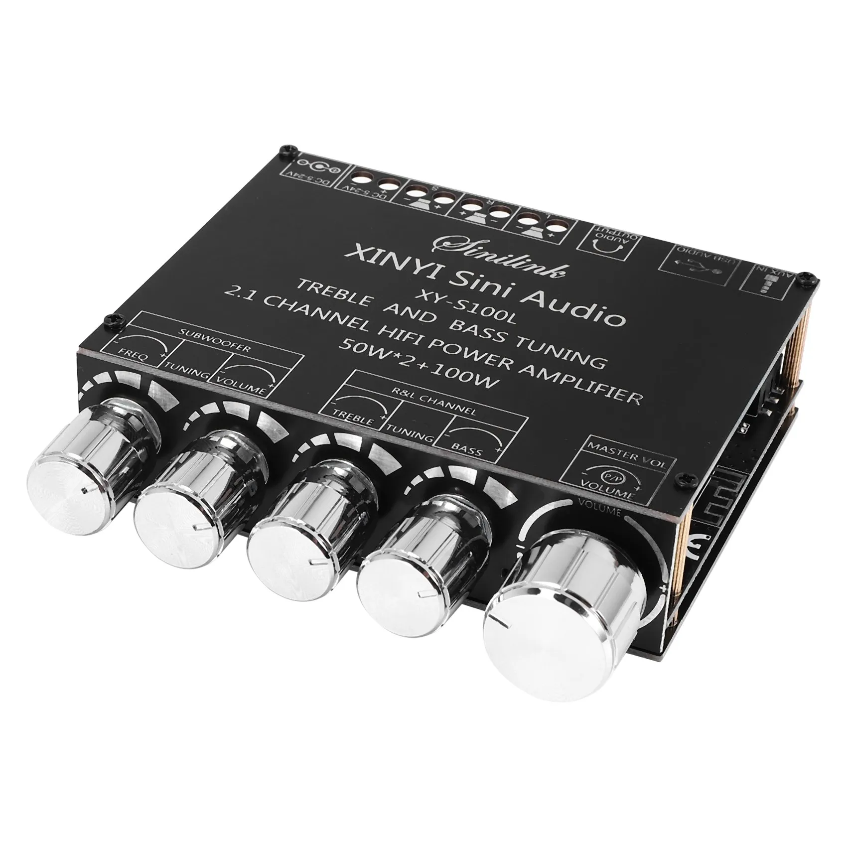 

T36C Bluetooth 5,0 2,1-канальный аудио стерео усилитель сабвуфера плата 50WX2 + 100W динамик AMP XY-S100L