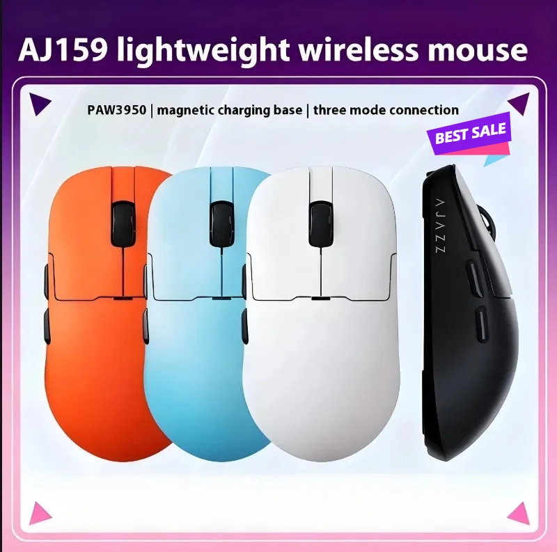 

Беспроводная игровая мышь AJAZZ AJ159 Apex Tri-Mode с датчиком PAW3950, 8K, 42000 DPI, 56 г, легкая, с магнитной зарядкой, RGB-подсветкой для ПК и ноутбуков