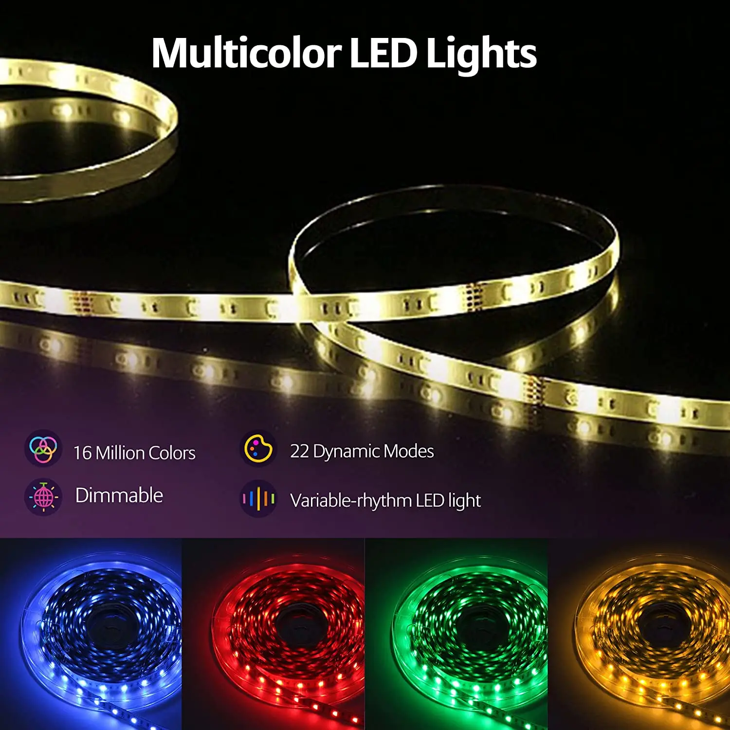 Mexllex 30M/20M/15M RGB LED Strip Light, Flexible Ribbon DIY Tape DC 24V/12V, APP & Remote Music Sync for Christmas Room Gift