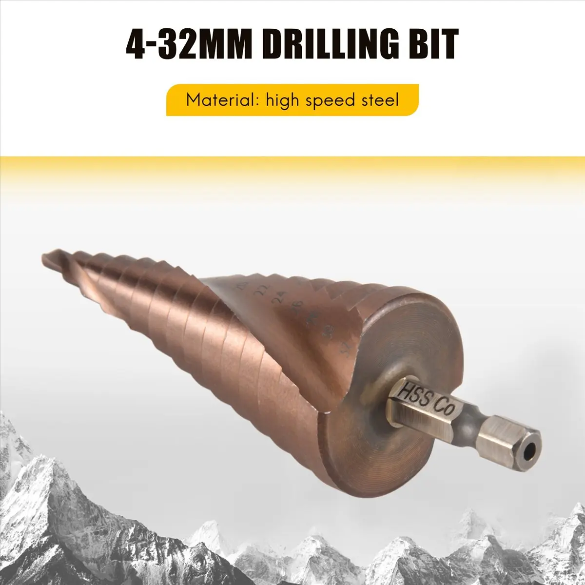 #20E M35 HSS Co Step Drill Bit Cobalt Cone Drill Bits 4-32Mm Hole Saw Tool,cobalt drill bit set,(Bronze)