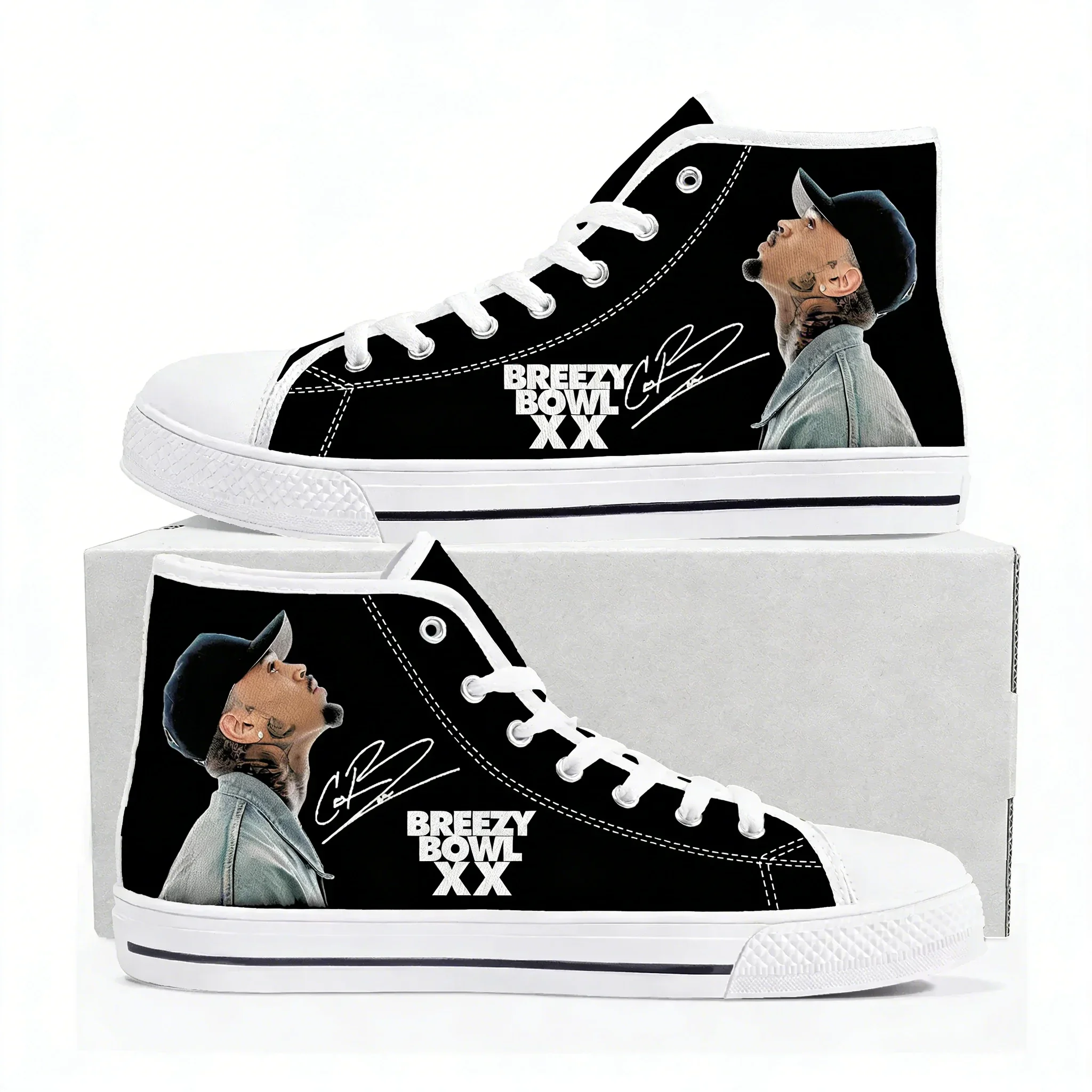 

Кроссовки Chris Brown High Top для мужчин, женщин и подростков, высококачественные кеды из канваса с 3D-принтом, повседневная обувь для пар, персонализированная обувь