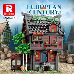 Medieval Crusaders Inn Town Street View House European Century Model Building Block City Bricks Set Christmas Gifts Toy For Kids