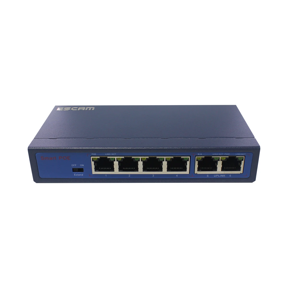 ESCAM 4+2Channel Fast Ethernet POE Switch for Network POE IP Cameras Spliter