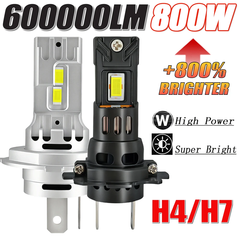 

Светодиодные лампы H7 H4 для фар автомобиля, CANBUS, высокая мощность, прожектор, белый свет, противотуманная фара, Plug&Play, дизайн 1:1 как галоген, автомобильная фара 12В