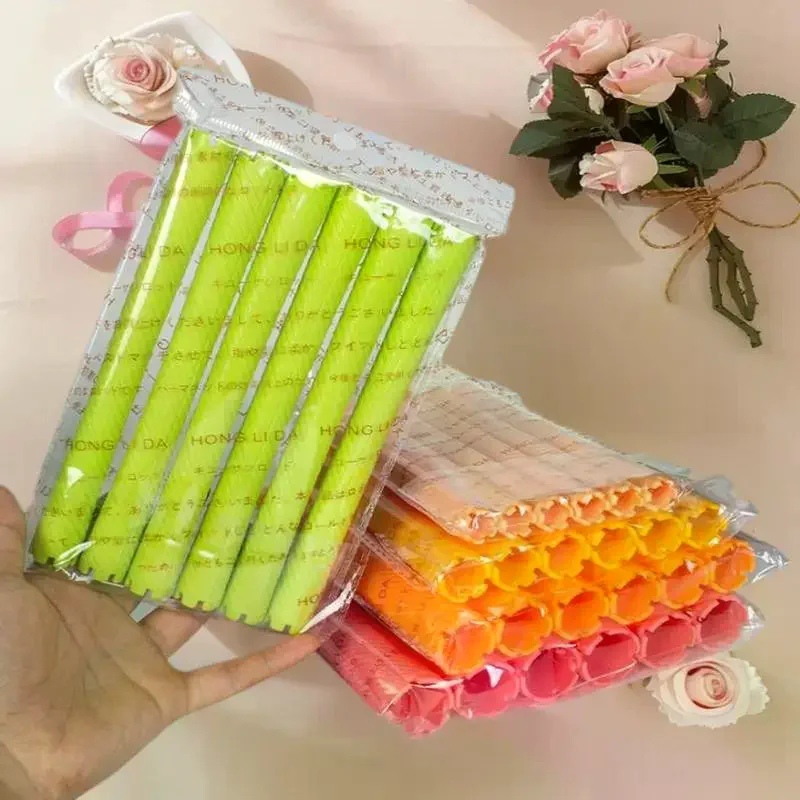 6pcs Heatless Hair Curler No Heat Hair Rollers Soft Curling Rod Pull Core Lazy Curls Flexi Rods Wave Formers Hair Styling Tools