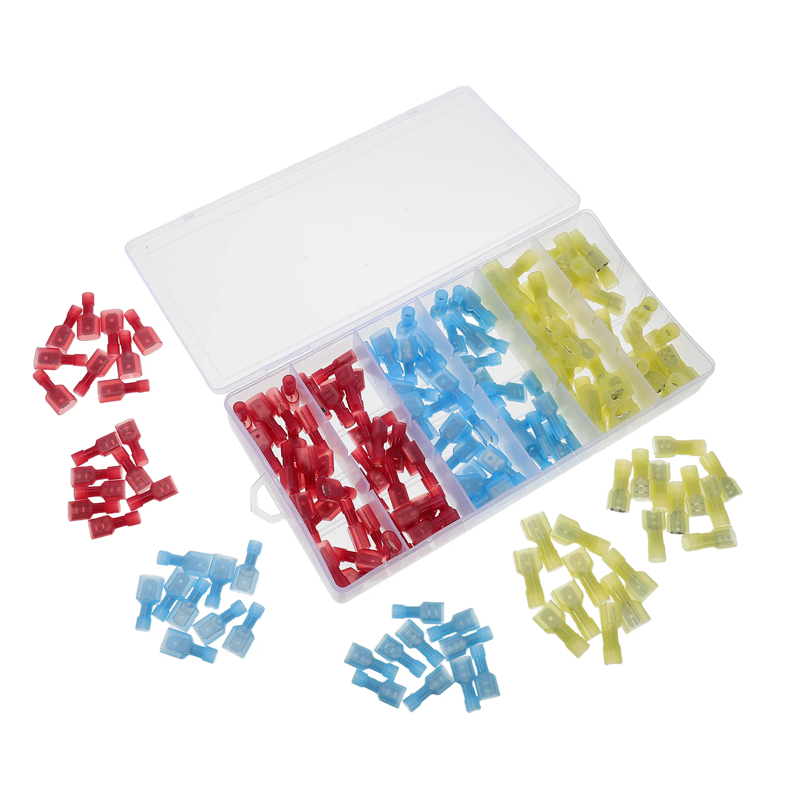 

180pcs Insulated Wire Connectors: High Temp Nylon Quick Disconnect Electrical Terminals Male Female Crimp Terminal Kit For
