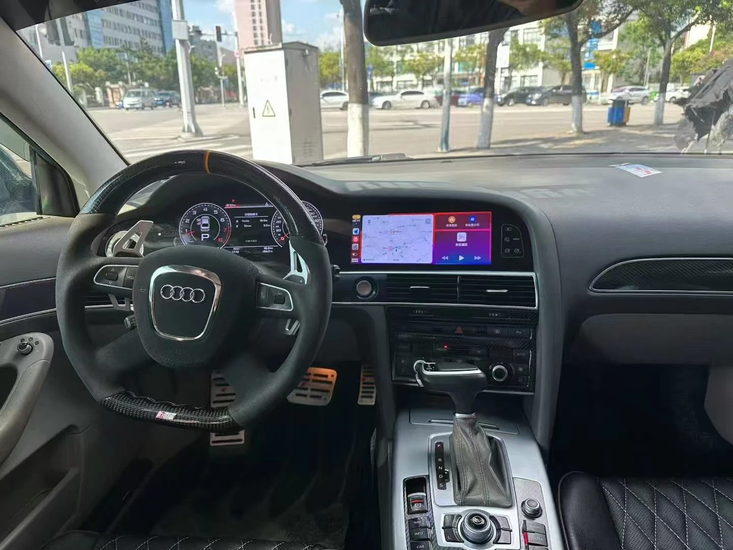 Android13 HD شاشة لأودي A6 2005-2012 Carplay سيارة لتحديد المواقع والملاحة السيارات ستيريو رئيس وحدة مشغل وسائط متعددة راديو السيارة الموسيقى AUX