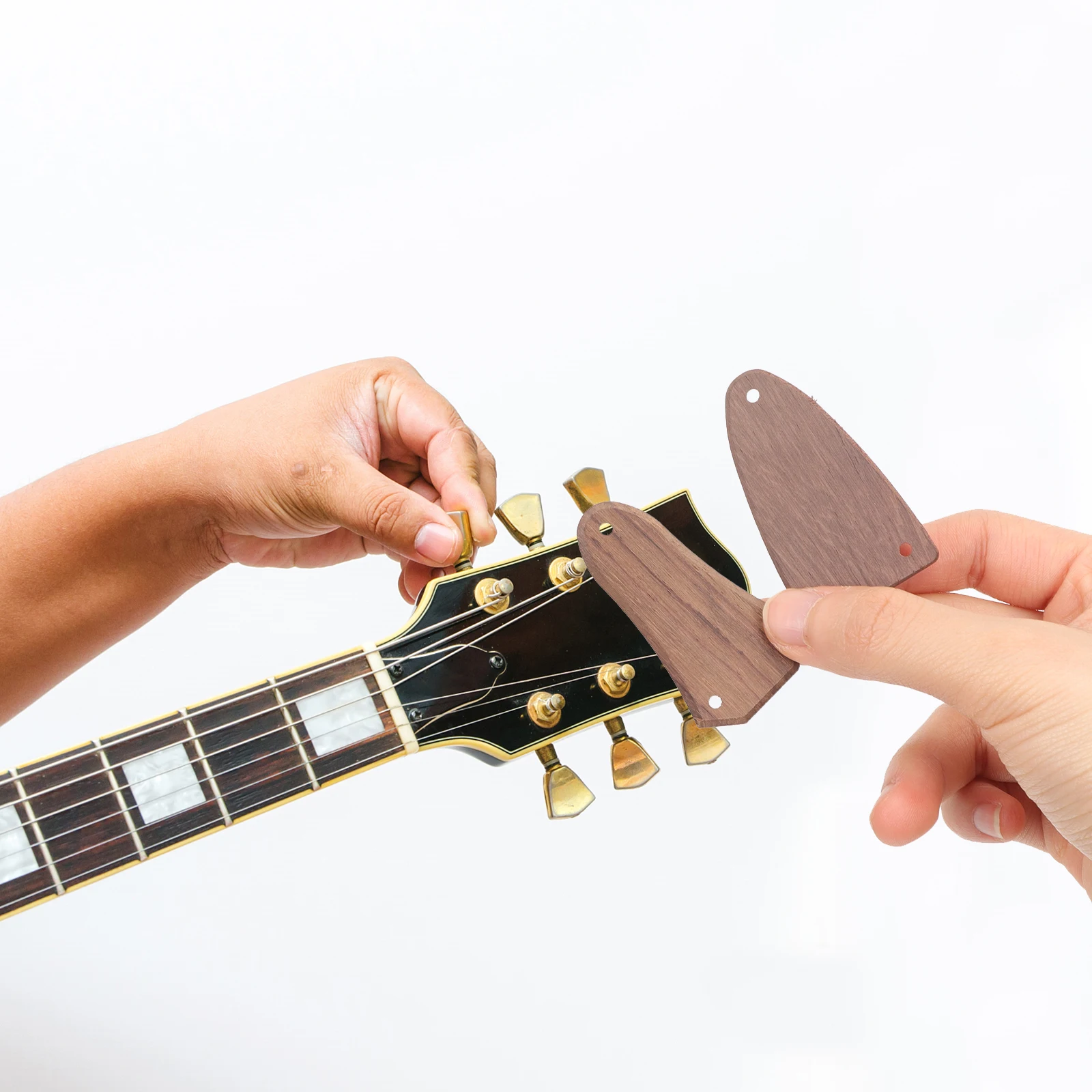 

2 Pcs Guitar Adjustment Rod Truss Cover Replacements Electric Accessories Fitting Wood Plate Tool Fittings Covers