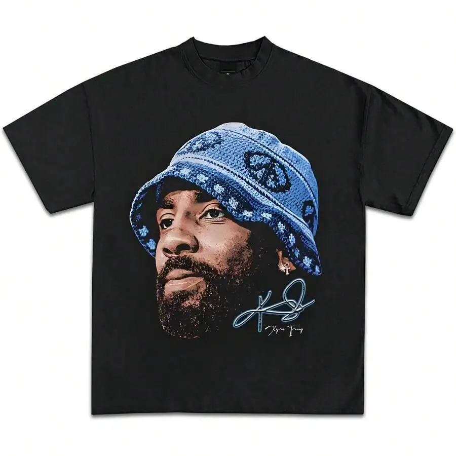 Kyrie Irving Celebration Pose Vintage Basketball T-Shirt — 90s Graphic Unisex Cotton Crewneck Game Day Tee, Gift for Basketball Fans