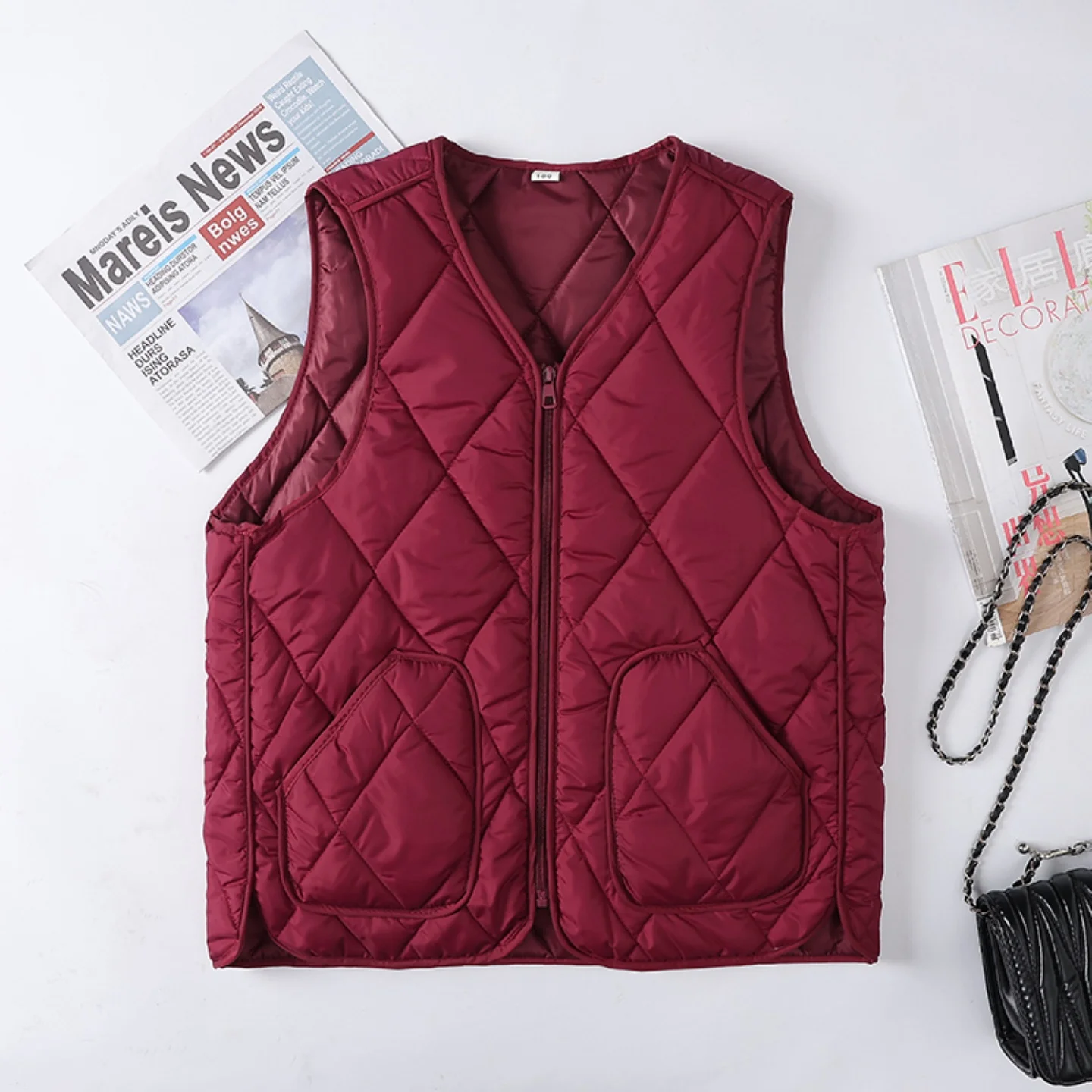 plus Size Women's Vest Autumn Winter Loose Filling Cotton down Warm Inner  Jacket Thickened Polyester Commute Style