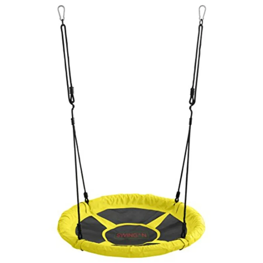 

Machrus Tree Swings - Saucer Swing Adjustable Ropes Outdoor disc and Adults Round tire Swings Sturdy Fabric seat and Foam Paddi
