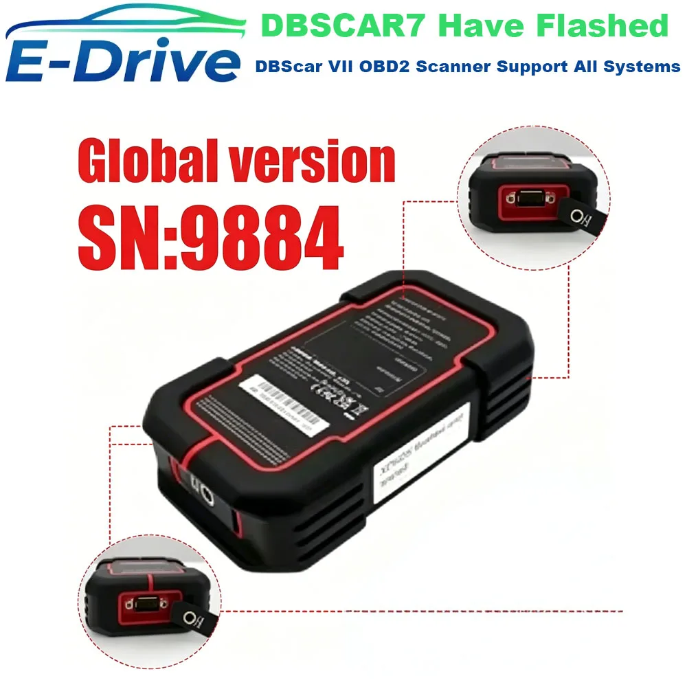DBScar7 DBScar VII 9884 Bluetooth Connector NO CANFD DOIP Protocols Tool Work for DZ/XD/XP/PD/4 In1/ADS PRO/5 In1