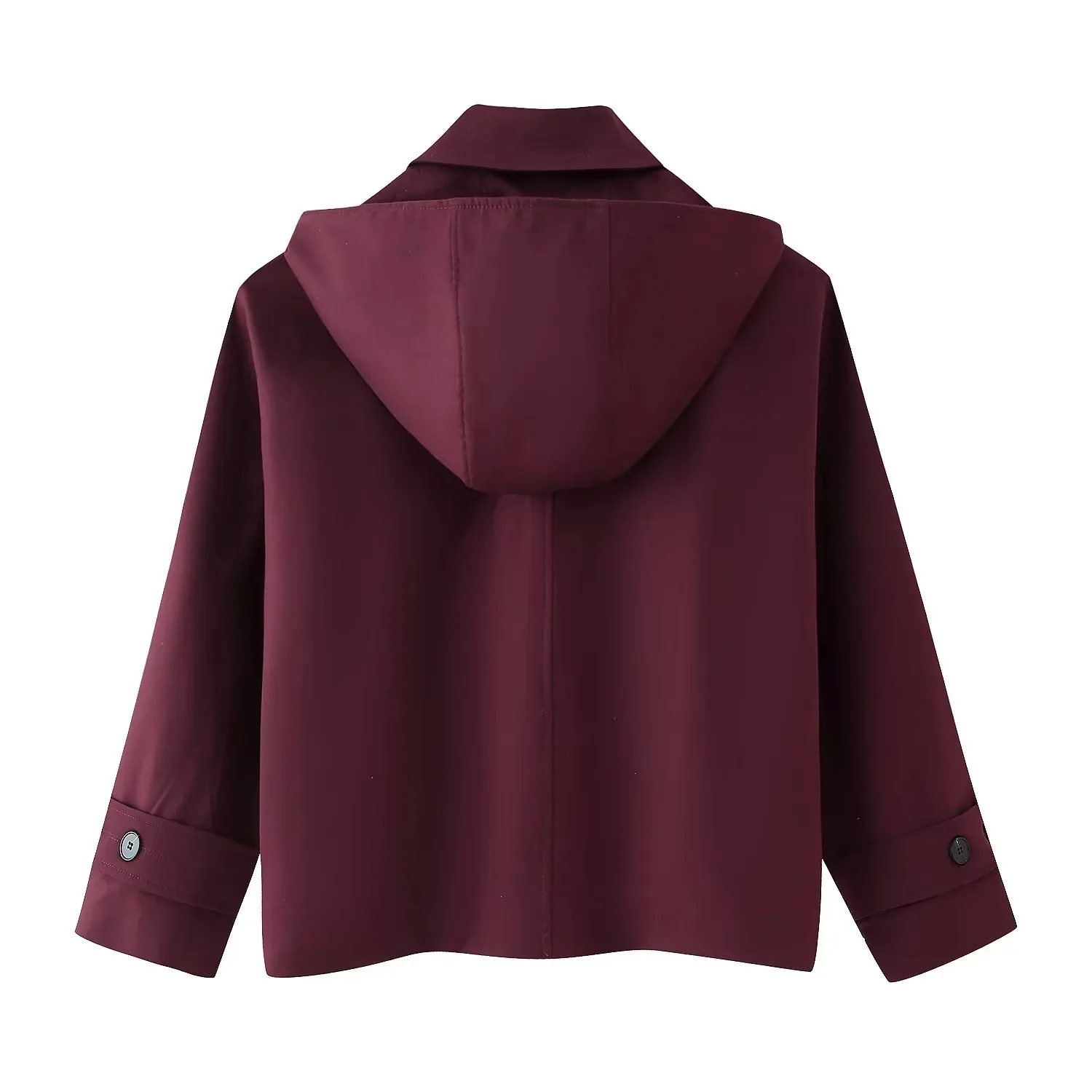 2025 neue Herbst Frauen Casual Mode Lose Feste Kapuze graben mantel Frauen Revers Einzigen Breaestd Jacke Windjacke Streetwear