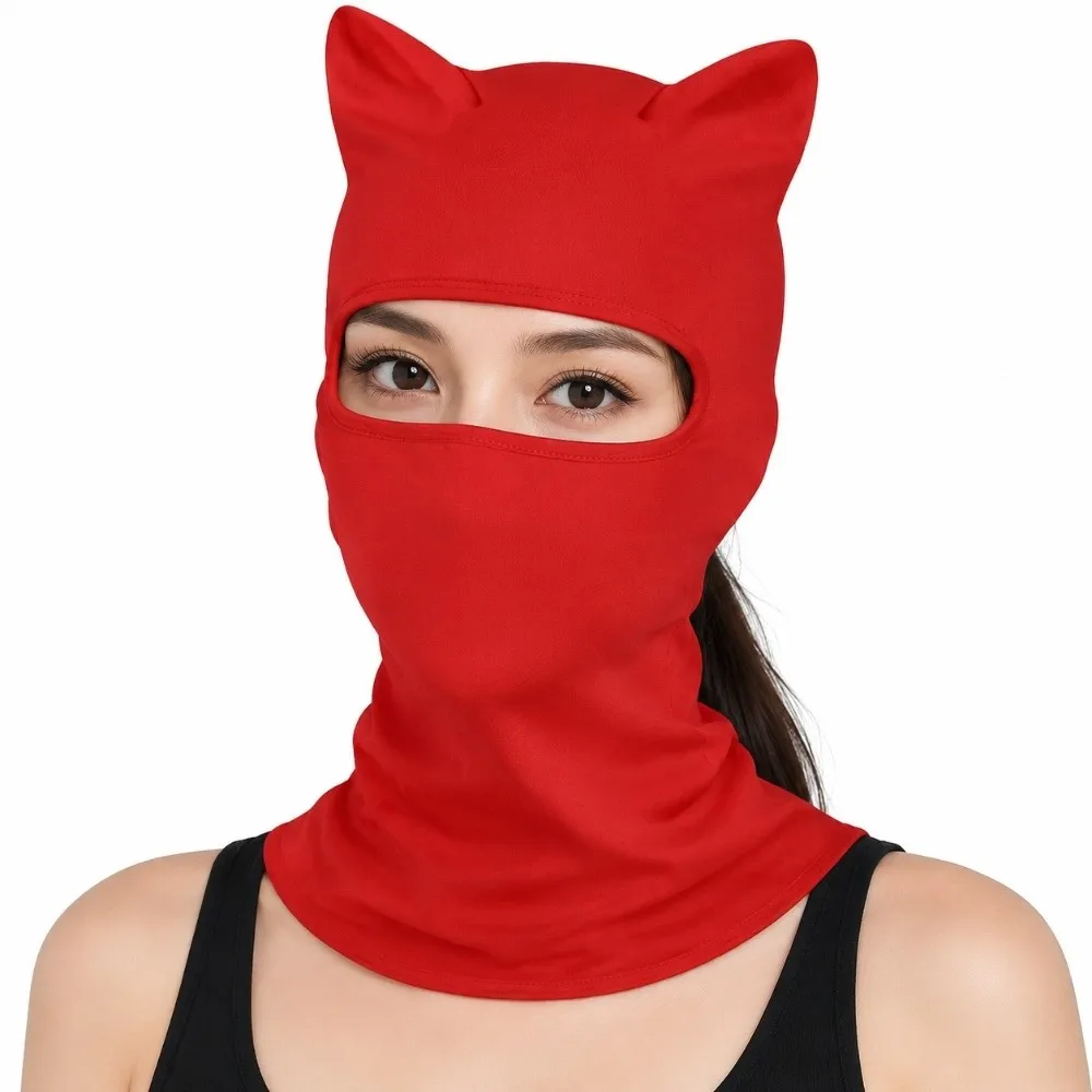 Gift Polyester Fiber Cat Ear Face Mask Sun Protector Soft Neck Gaiter Breathable Bandana Hood Hat Sunscreen Masque Cycling