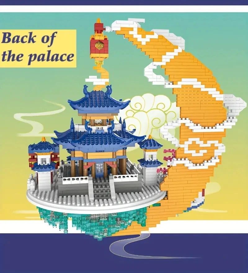 1852-Piece Guanghan Palace Adult Building Blocks High Difficulty Construction Series Assembly Educational Toy Ancient Architecture Moon Romantic