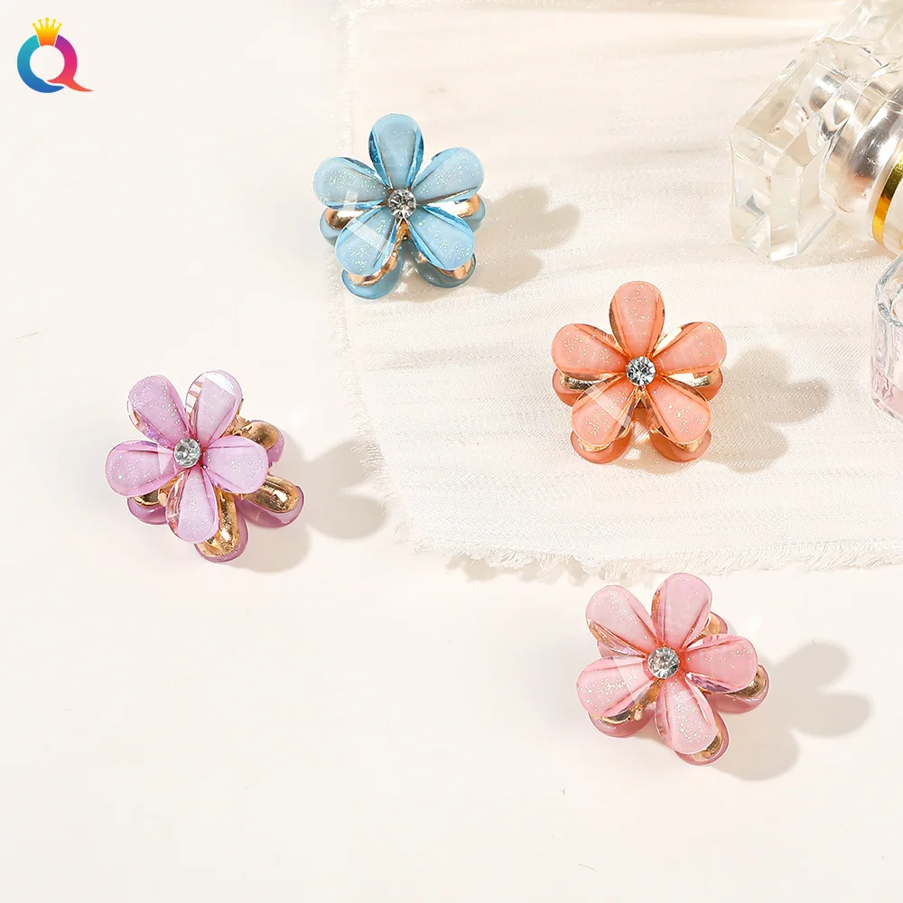Niedliche Metall-Blumen Kleine Haarklammern für Frauen und Mädchen Haarspangen Haarclips Barrettes Accessoires Kopfschmuck Haarschmuck – Detail 5