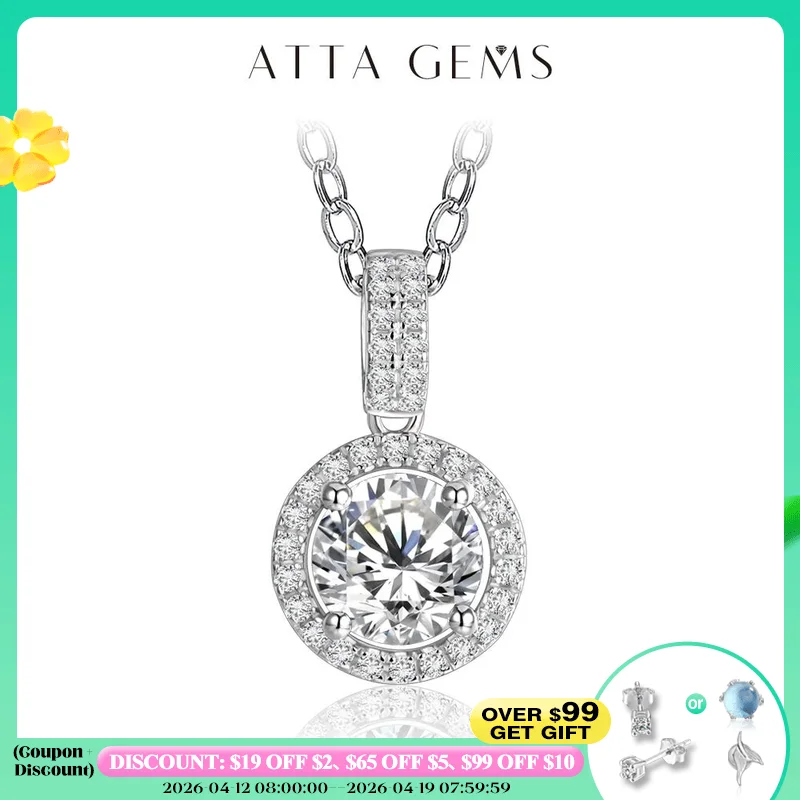 

925 Silver Rhodium plating Pendant For Women Round 6.5mm 1CT lab diamond Luxury Moissanite Gemstone Pendant Necklace for Wedding