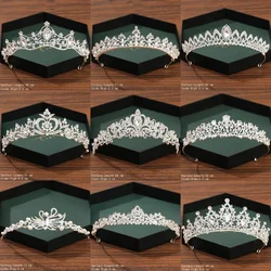 Silver Color Crown and Tiara Wedding Hair Accessories For Women Crown For Bridal Crystal Rhinestone Diadema Tiaras Bride Crown