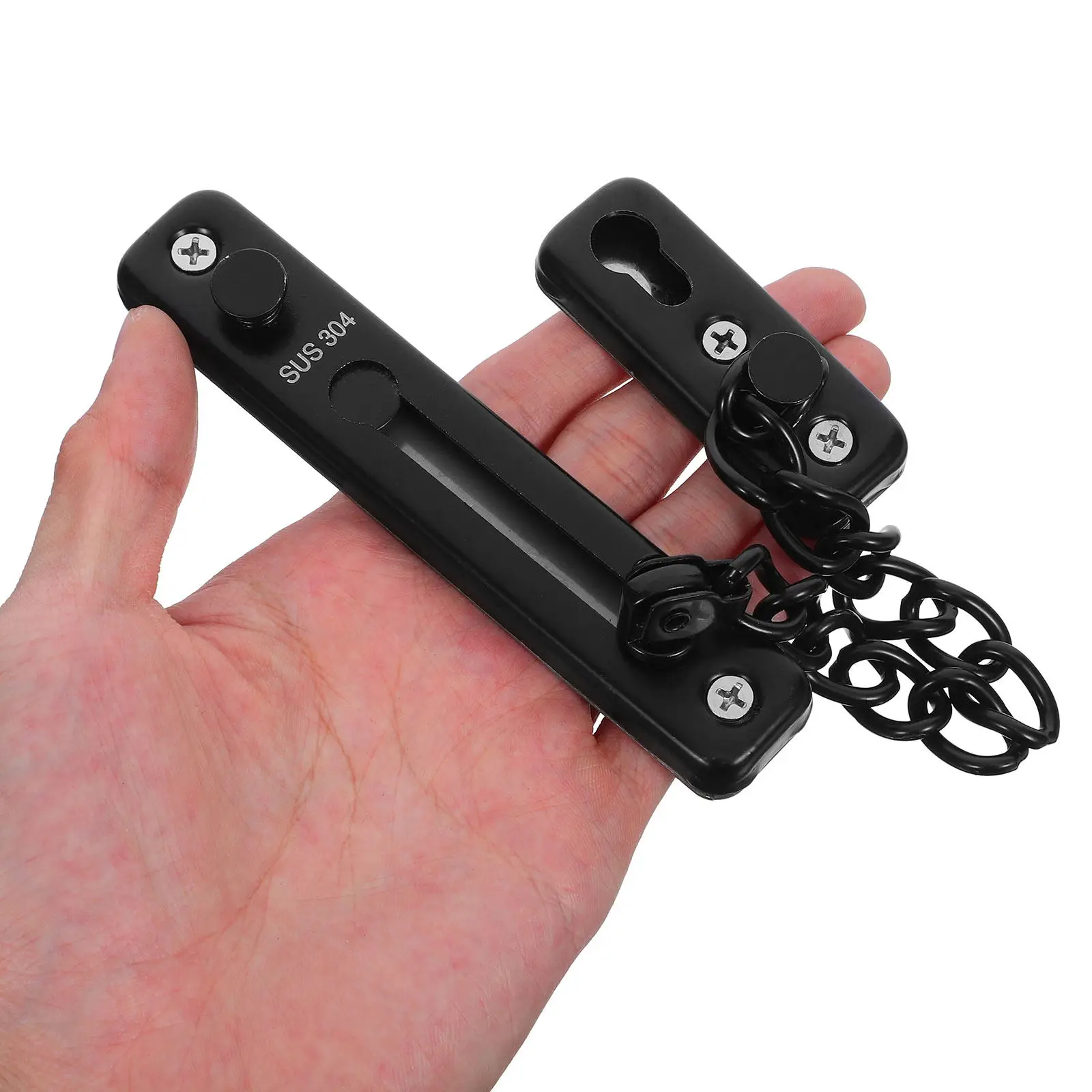 

Комплект из 1 шт. Набор: Нержавеющая стальная цепная цепочка-замок с защитой от кражи, установка без сверления, двойное блокирование, для дверей отелей и домов