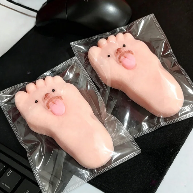 Funny Squeeze Feet Squishy  Elastic Fidget Stress Relief Party Gift Christmas Halloween New Year