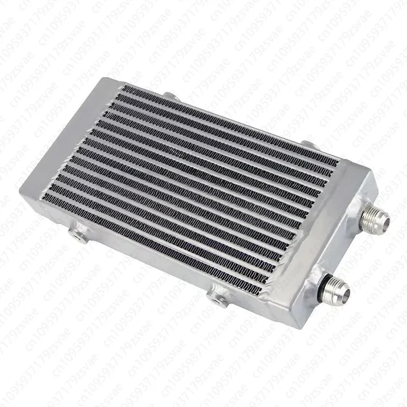 New To Universal Size Dual Channel Plate Fin Oil Cooler Radiator Single Inlet Outlet Automotive Heat Exchanger