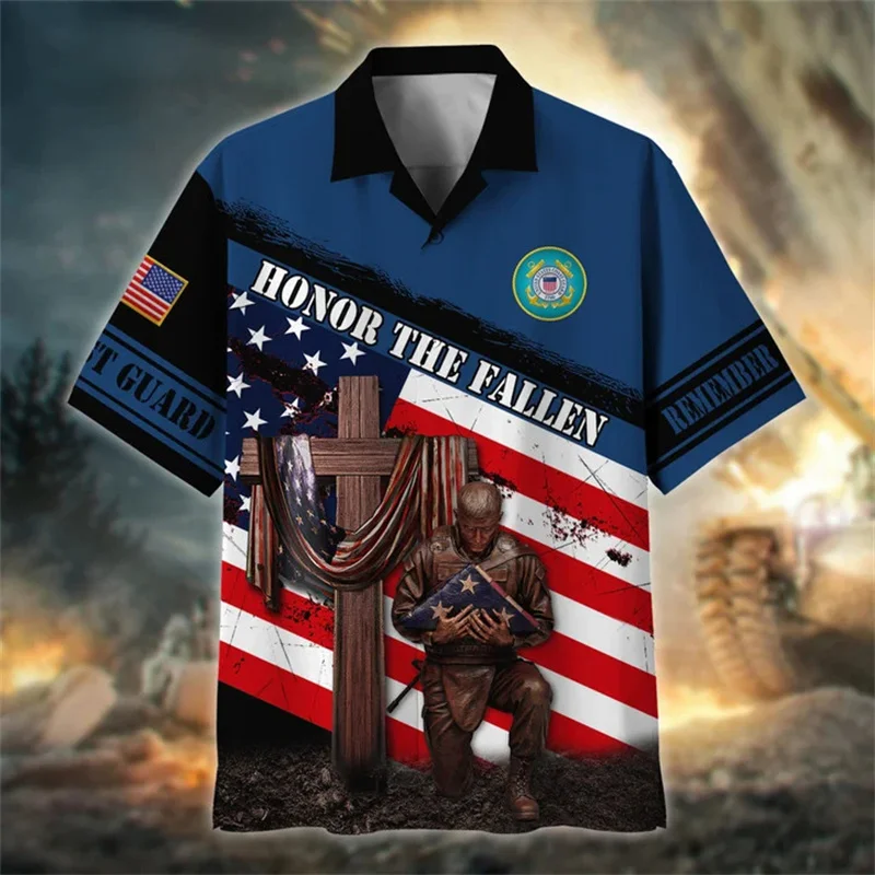 New Summer 3D Printed UNITED STATES Soldiers Armys Shirts Veterans Graphic Short Shirts For Men Vintage Cool Fashion Top Clothes