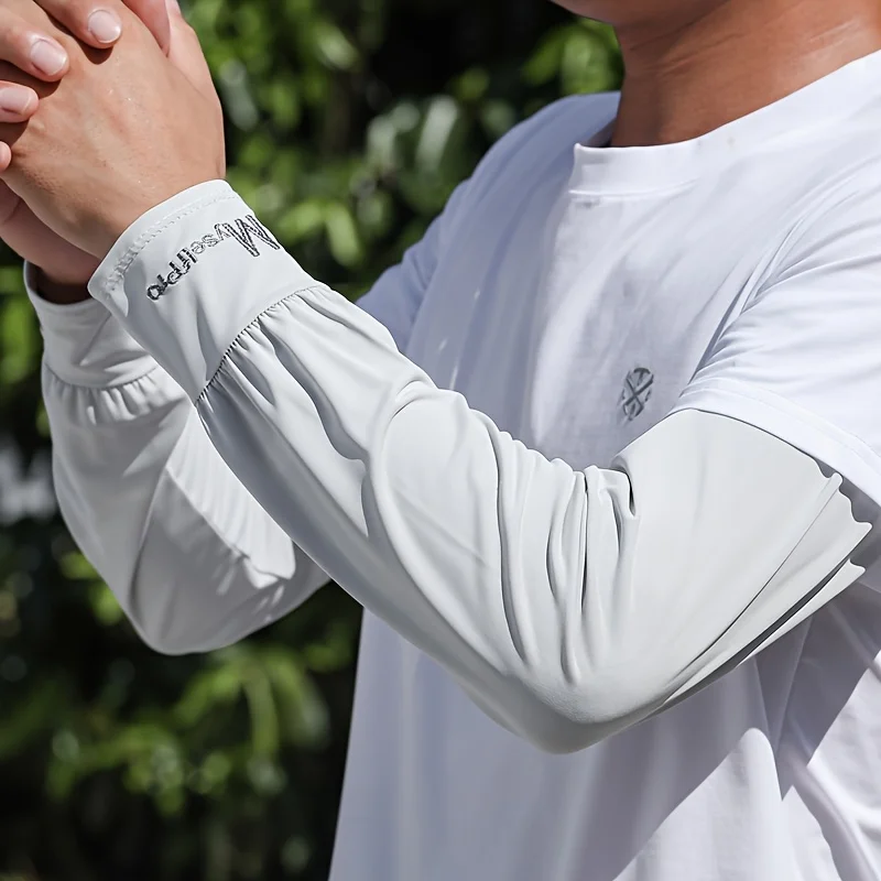 Cooling Arm Sleeves Breathable Sun Protection Ice Slik Sleeves Summer Outdoor Sports Driving Cycling Sleeves Men Loose Arm 썸네일 4