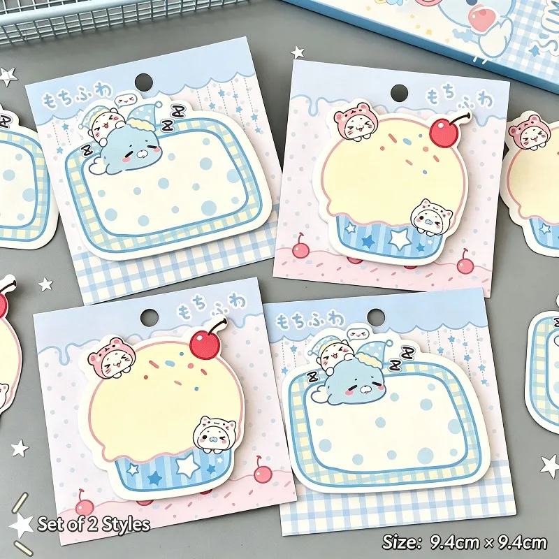 4pcs Cute Leopard Irregular Sticky Notes Kawaii Cartoon Memo Pad Self-Adhesive Notepaper for Journaling Student Stationery