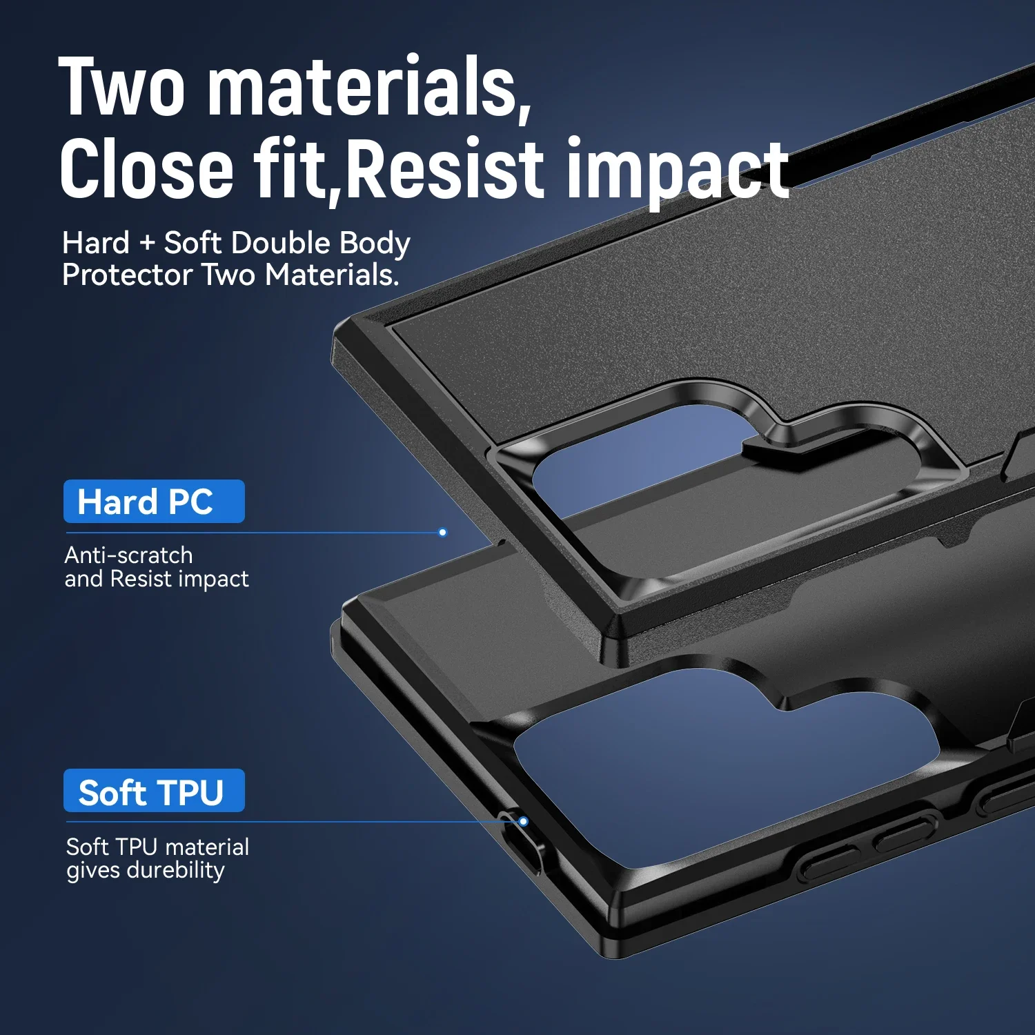 Für Samsung S25 Ultra S24 S22 S21 S20 A56 A36 A16 A55 5G A35 A15 Schwarz Dual Layer Rüstung Fall für Samsung Galaxy S23 FE 5G Plus