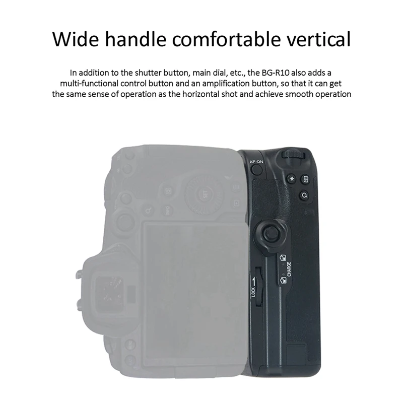 Poignée de rechange noire pour appareil photo reflex Canon EOS R5 R5C R6, 1 pièce, BG-R10