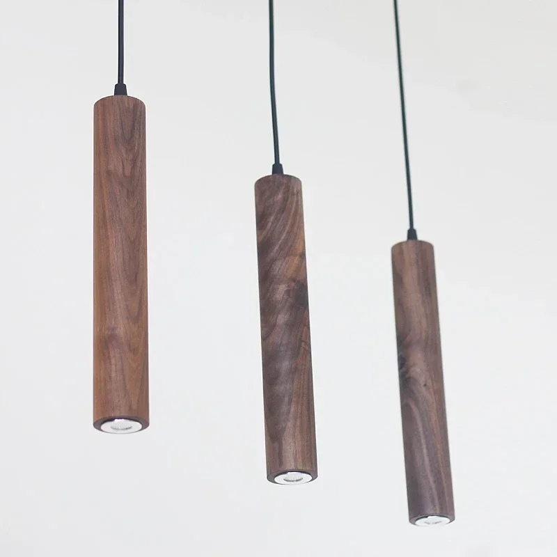 

modern wood Pendant lights dining room furniture Hanging lamp restaurant walnut beech indoor lighting LED Living room decoration